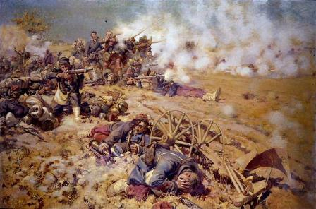 La Ligne de feu, épisode de la bataille du 16 août 1870 à Rezonville de Pierre Georges Jeanniot La Ligne de feu, épisode de la bataille du 16 août 1870 à Rezonville de Pierre Georges Jeanniot