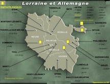 Localisation des régiments menacés en Lorraine