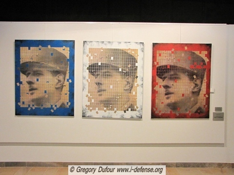 Triptyque sur toile de Fabian Edelstam sur le Général de Gaulle Triptyque sur toile de Fabian Edelstam sur le Général de Gaulle